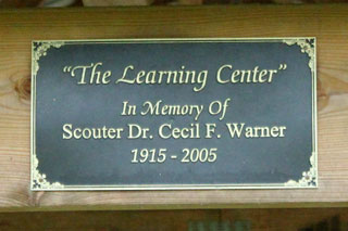 Warner Shelter plaque